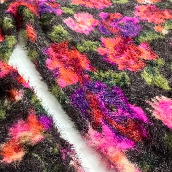 Anthropologie Ariel Fuzzy Eyelash Floral Sweater Sz M Cottagecore Boho - Picture 9 of 12
